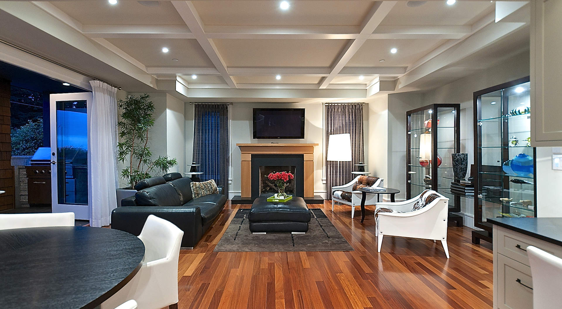 An Adjoining Family Room with "Eclipse" Doors