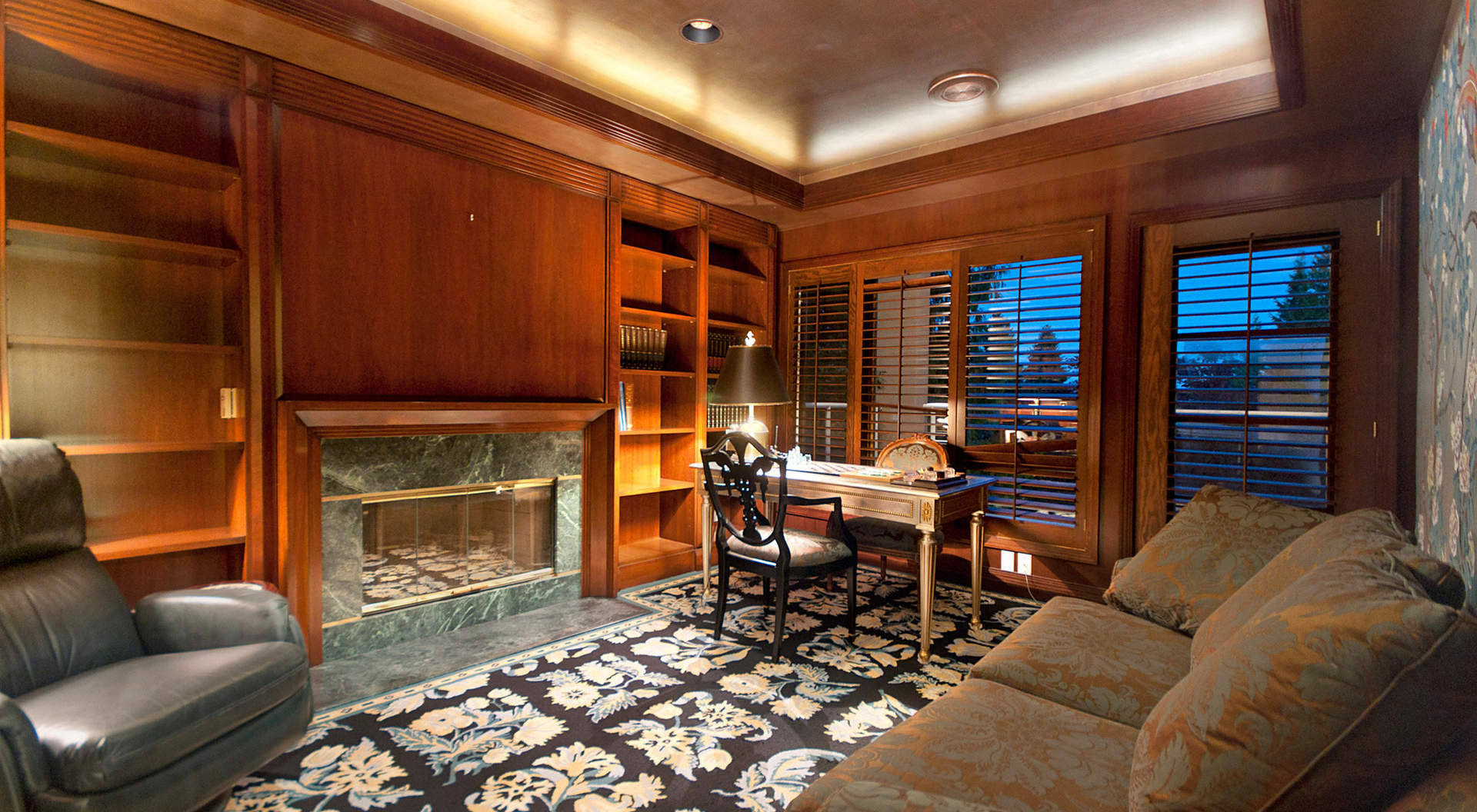 Private Den with Wood Panelled Walls