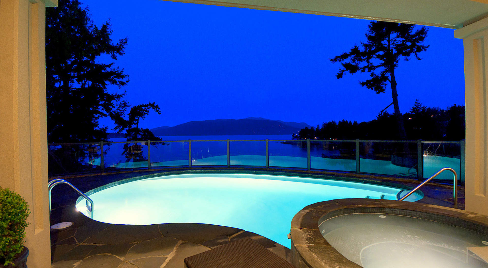 Sparkling Outdoor Pool and Spa