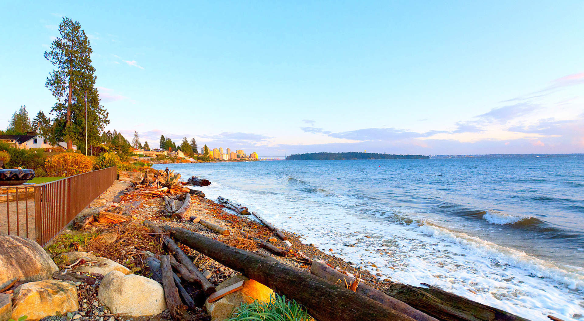 Views along the Beach to the City