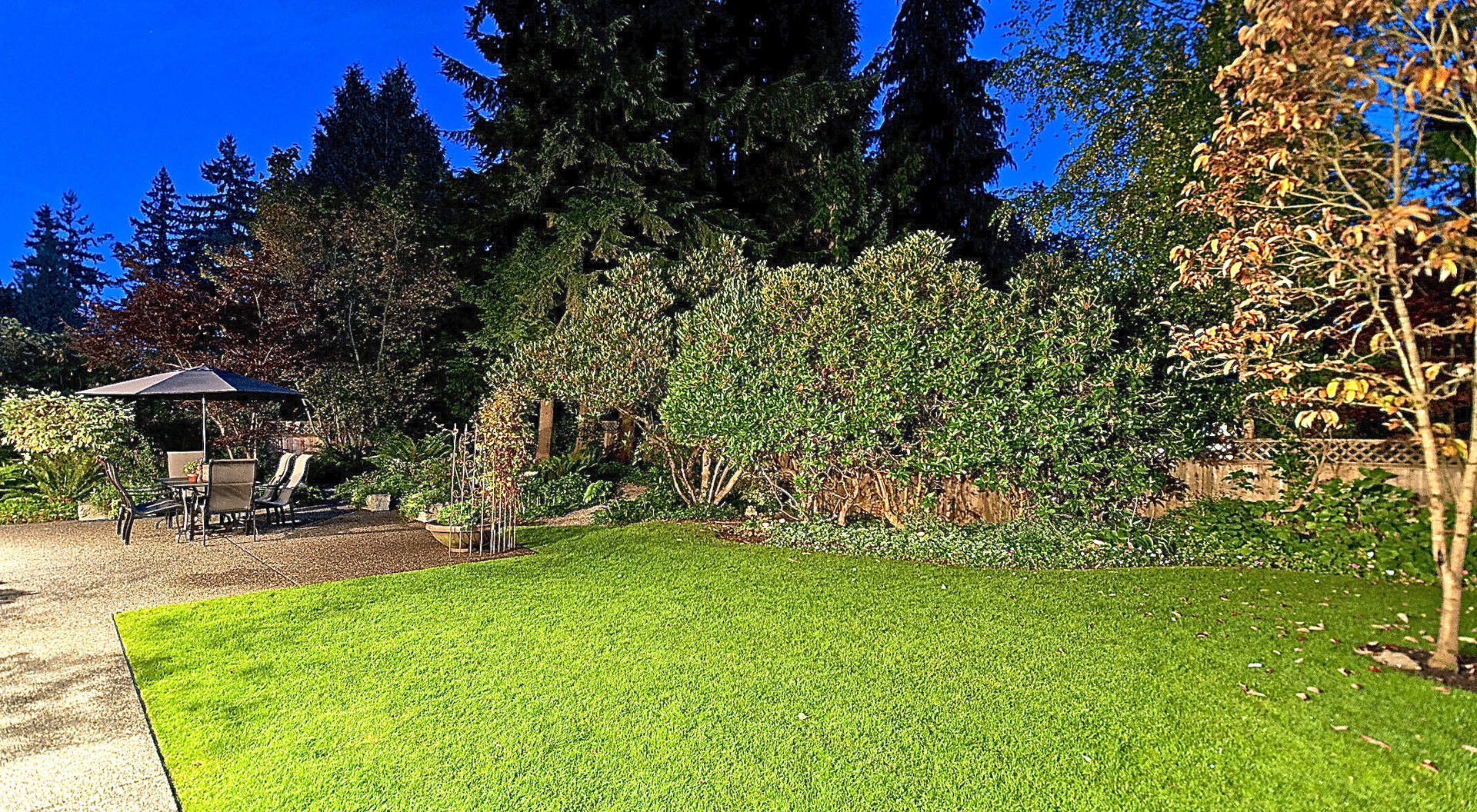 Yard Nivel magnífico rodeado de exuberantes jardines