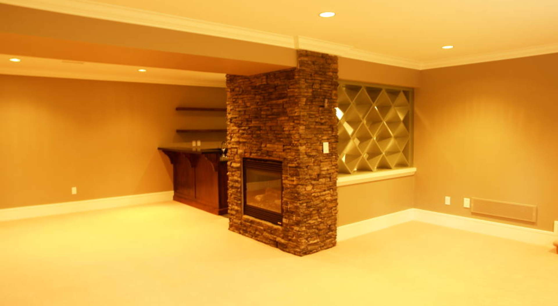 Recroom With Wet Bar & Fireplace