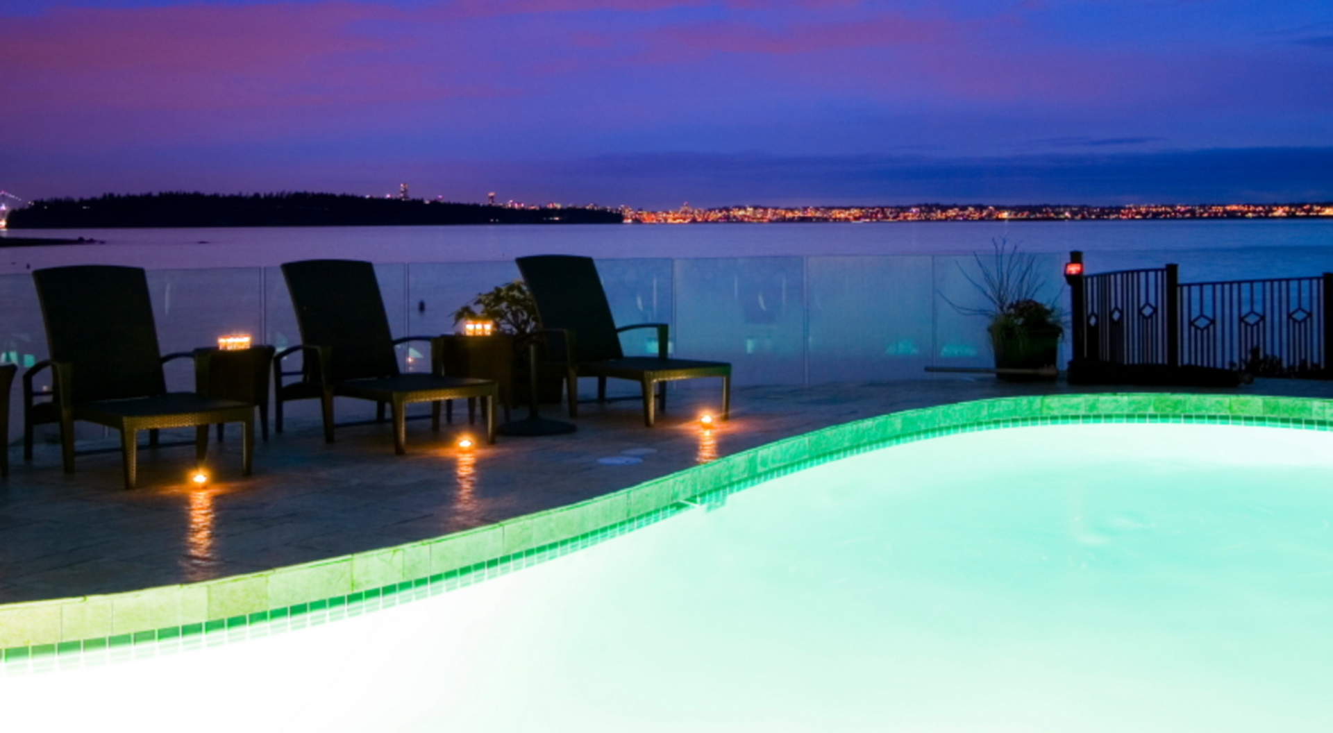 Oceanside Pool at Dusk