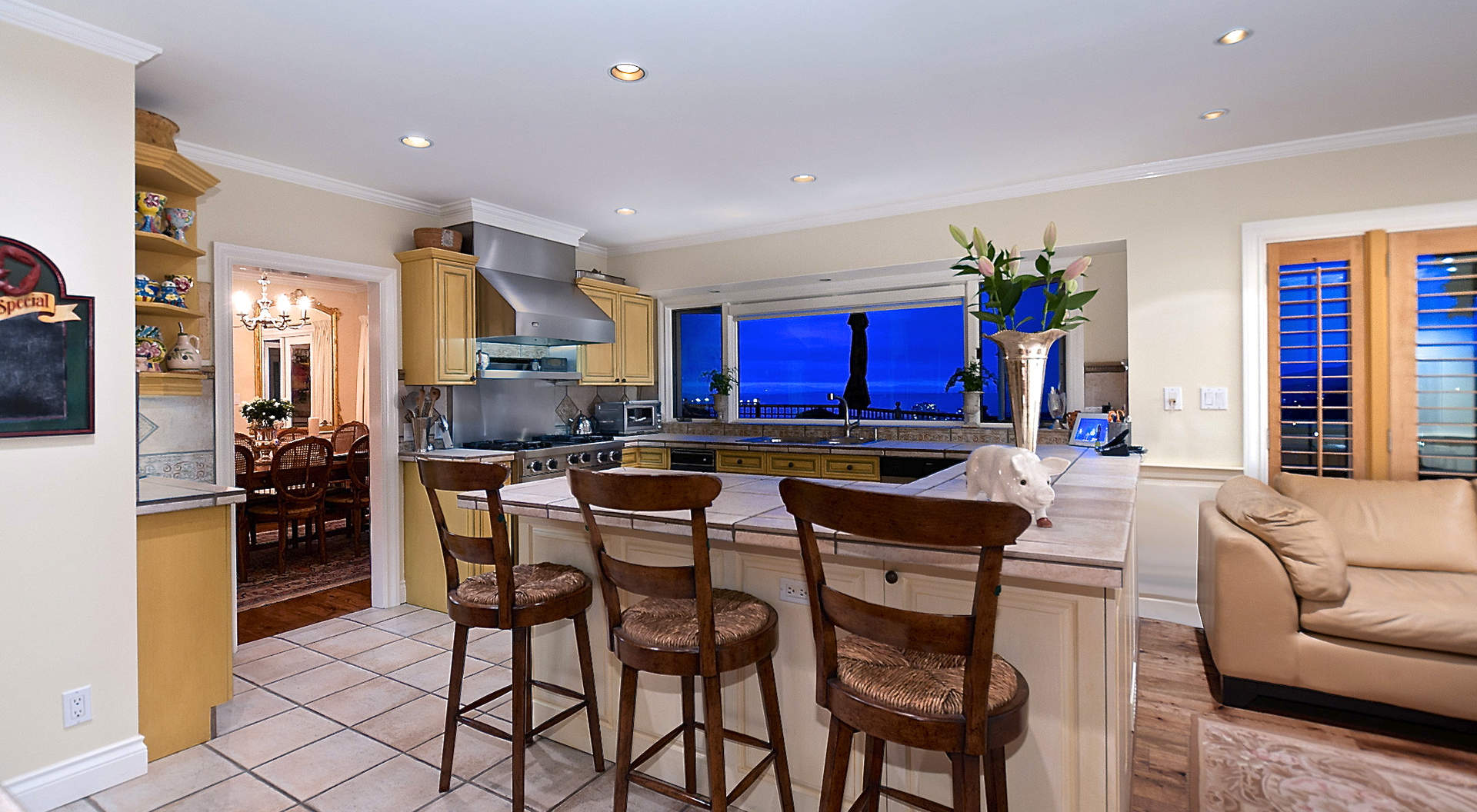 An Open Kitchen with Breakfast Bar