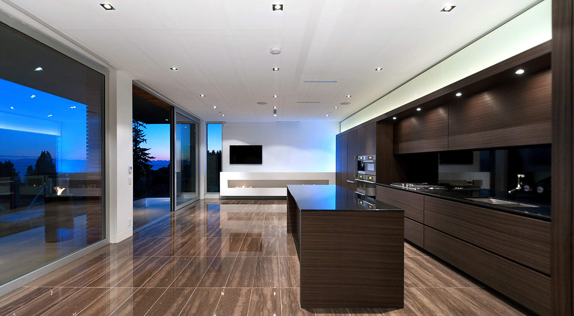 Custom Kitchen with Zebra Wood Cabinetry