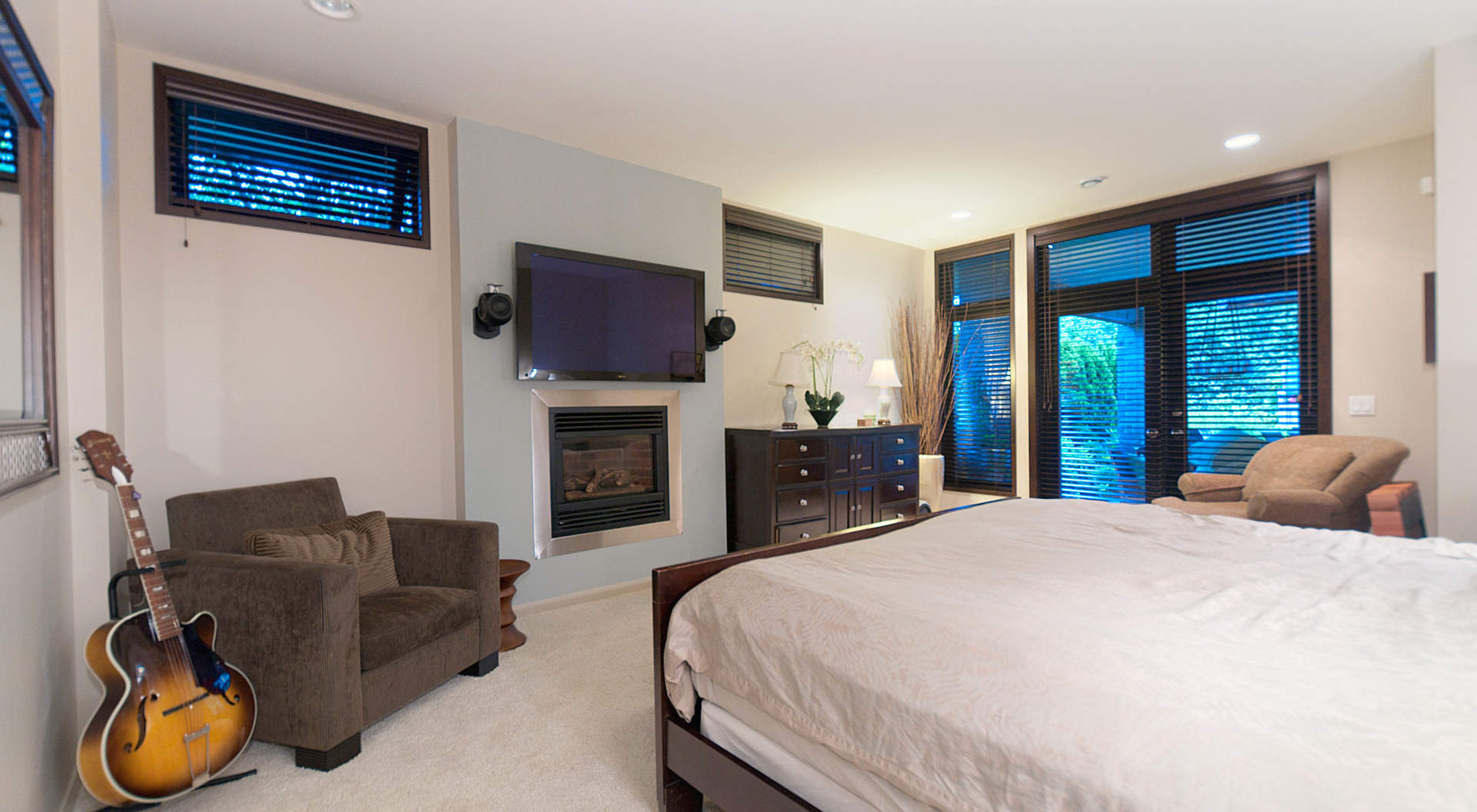 Master Bedroom on Main Level with Fireplace