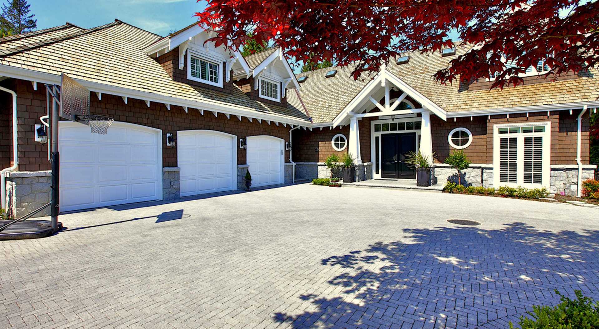 Large Motor Court and 3 Car Garage