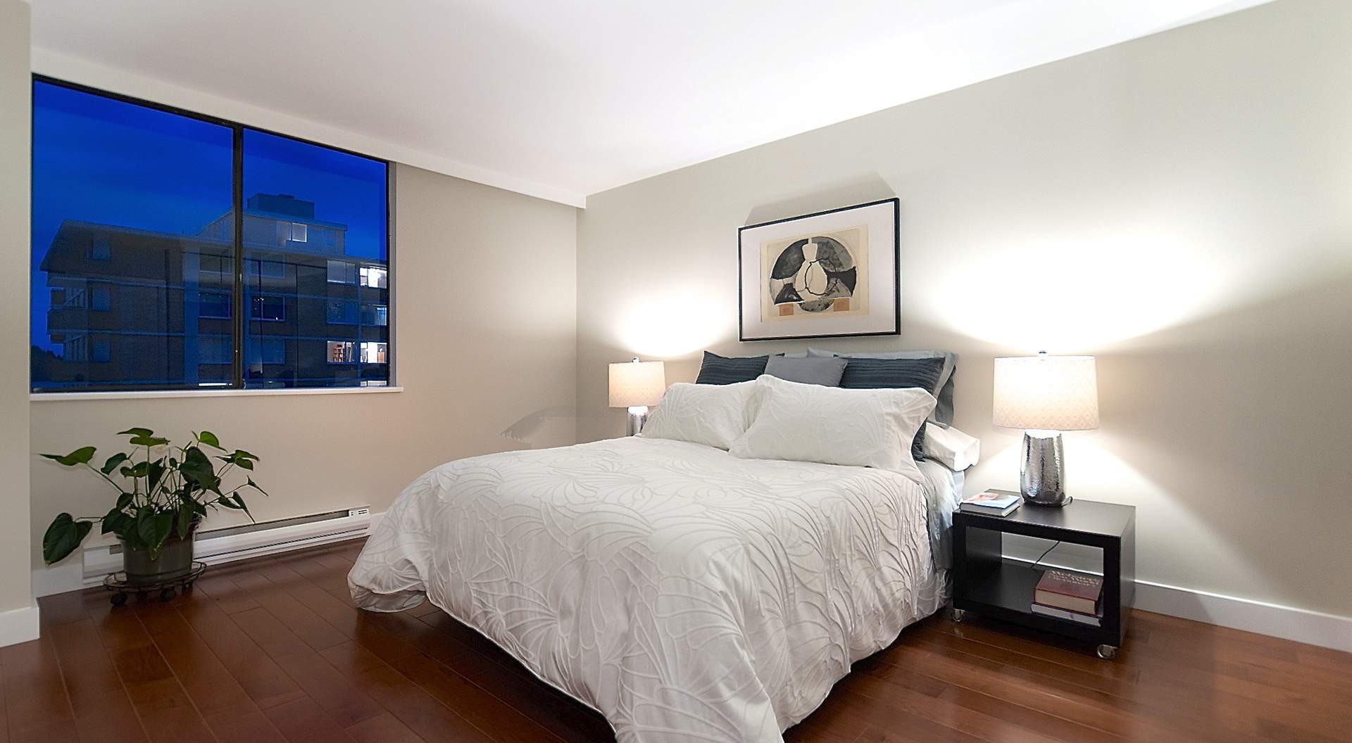 Sensational Master Bedroom with New Hardwood Flooring